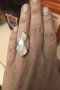 Сребърен пръстен с няколко цвята седеф , снимка 1 - Пръстени - 43837316