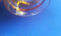 Калиево стъкло, бутилка с тапа и 4 чаши, снимка 9