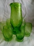 Сервиз от зелено стъкло, снимка 1