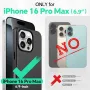 TUCCH Магнитен калъф за iPhone 16 Pro Max (6,9") 2024 с отделящ се портфейл, стойка, PU кожа, черен, снимка 2