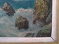 Стара българска картина масло върху платно подлепено или  картон,подпис инициали долу в ляво, снимка 2