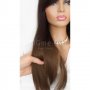 Дълга права шоколадово кафява перука с бретон Наоми, снимка 2