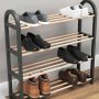 Етажерка, рафт, поставка за обувки, сгъваема, 4 рафта, 64 x 18 x 64 см, снимка 4