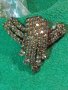 СТАРА ПОЗЛАТЕНА РЕТРО АРТ КРИСТАЛНА БРОНЗОВА БРОШКА с БОХЕМСКИ КРИСТАЛИ МАЙСТОРСКА ИЗРАБОТКА 14497, снимка 5
