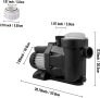 Филтрационна помпа за басейн Vevor 19200L/H, циркулационна помпа за вода вход/изход 1,97" , снимка 2