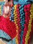 MIELIE екстравагантна чанта,плетена шарена, снимка 13