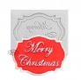 Merry Christmas Весела Коледа надпис в рамка силиконов молд за украса торта фондан, снимка 1 - Форми - 27205894