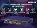 Yuanley 8 порта х 10G RJ45 Ethernet суич, неуправляем комутатор, plug and play , снимка 8
