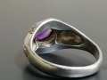 Сребърен пръстен с аметист , снимка 3