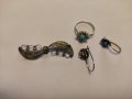 Стар сребърен комплект - брошка,обеци и пръстен (11), снимка 2