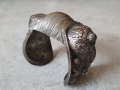Огромна Възрожденска сребърна 1860 гривна рогатка запазена, снимка 2