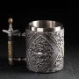 4310 3D чаша череп с меч сувенирна халба подарък за мъж, 400ml, снимка 3