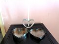 Прекрасна Ваза- Свещник - Сърце-Valery Silver Glass, снимка 1