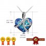 Колие медальон модно стилно украшение Обичам те завинаги океанско кристално сърце верижка за момичет, снимка 8