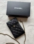 Chanel мини чантичка - естествена кожа / калъф с верижка – черна, снимка 3