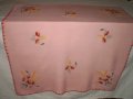 Ръчно изработена и бродирана розова  покривка , снимка 4