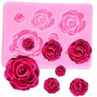 Силиконов молд рози различни размери , снимка 1 - Форми - 33485240