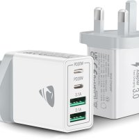 2 броя USB C щепсел, 40 W 4-портов мулти USB щепсел, снимка 1 - Друга електроника - 43734277