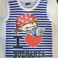 Нова детска моряшка блуза без ръкав с трансферен печат Пират- I Love Bulgaria, снимка 2 - Детски тениски и потници - 29029557