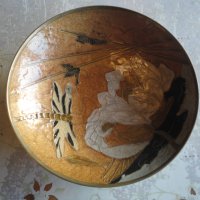 Уникална бронзова купа поднос с емайл , снимка 6 - Антикварни и старинни предмети - 43553160