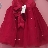 Червена празнична рокля, снимка 3 - Бебешки рокли - 43439827