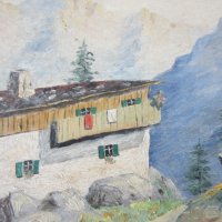  1947 - 2 картини планински пейзаж, подписани, снимка 9 - Картини - 28888514