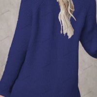 Дамски ежедневен моден плетен пуловер с V-образно деколте, 5цвята - 023, снимка 9 - Блузи с дълъг ръкав и пуловери - 39728807