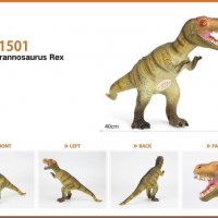 Голям гумен динозавър Тиранозавър Рекс , 27см , звук и светлина, снимка 1 - Образователни игри - 39444919