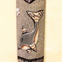 Маска от дърво и пясък, ръчна изработка, сувенир за стена дървена маска, декорация, подарък, делфин,, снимка 1 - Декорация за дома - 32413492