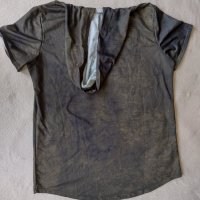 Мъжка тениска с качулка в цвят каки / камуфлаж, снимка 3 - Тениски - 36774932