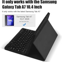 Нов Стилен Клавиатурен Калъф за Samsung Tab A7/A8 10.4 инча 2020 - Черен, снимка 7 - Таблети - 43408634