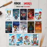 Коледни таро карти - X'mas Elf Red Edition Tarot и Green Edition 7х12см, книжка, снимка 11 - Карти за игра - 43392648