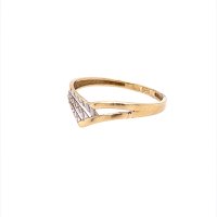 Златен дамски пръстен 1,10гр. размер:56 14кр. проба:585 модел:21634-5, снимка 2 - Пръстени - 43944947