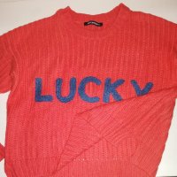 Пуловер Terranova Lucky оранжев цвят – S размер, снимка 4 - Блузи с дълъг ръкав и пуловери - 35532307