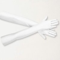Комплект от 2 чифта дълги бели ръкавици, снимка 1 - Ръкавици - 43990759