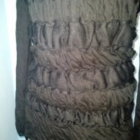 Шармантна дизйнерска блуза тип туника с открити рамене"ANNE FONATAINE", снимка 3 - Блузи с дълъг ръкав и пуловери - 28248358