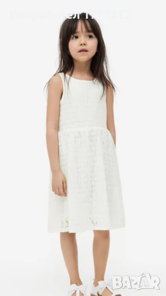 Детска официална бяла рокля H&M – размер 110/116, снимка 1