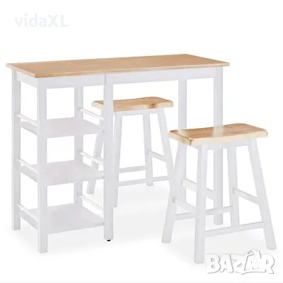 vidaXL Бар комплект, 3 части, МДФ, бял(SKU:245364, снимка 1