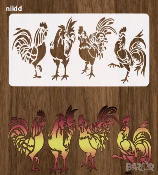 4 петел петле стенсил шаблон за спрей за торта украса Scrapbooking, снимка 1