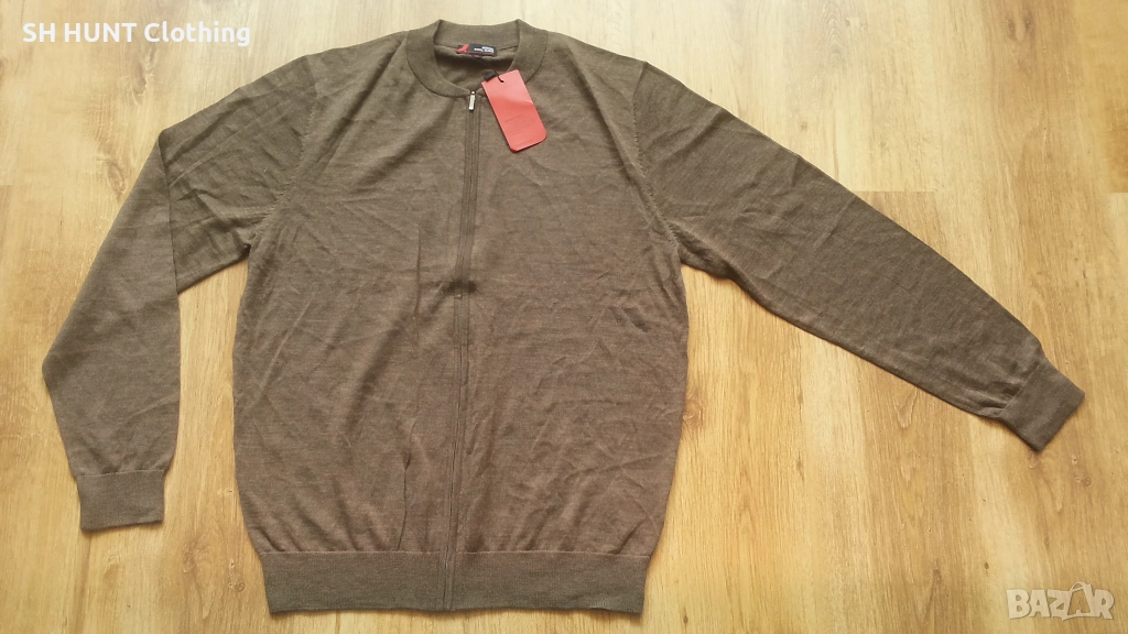 Dressmann Bomber Zip Merino Brown 50% размер XL жилетка 50% Мерино вълна - 1509, снимка 1