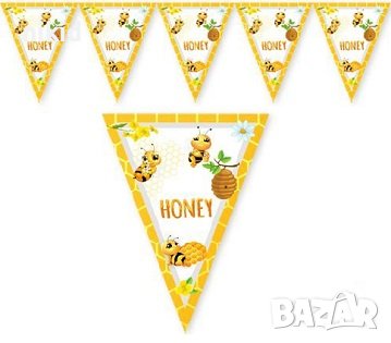 Пчела пчели пчелички Парти Гирлянд Знаменца Флагчета Банер рожден ден, снимка 1
