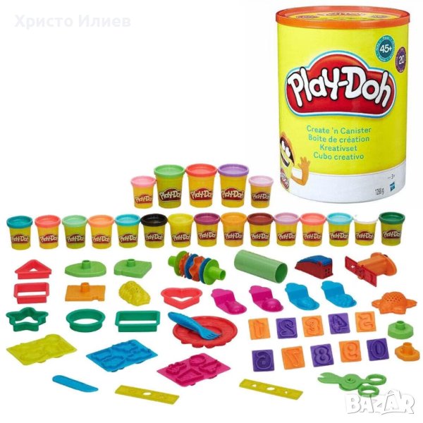 Комплект пластелин Play-Doh, 20 кутии, 45 аксесоара, снимка 1