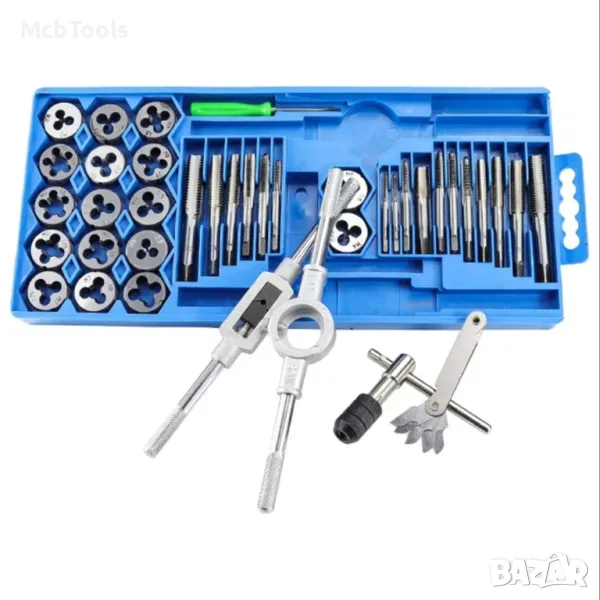 Метчици и плашки к-кт 40 части, снимка 1