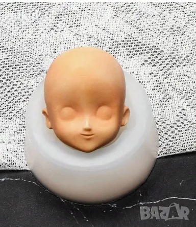 лице глава жена женско дамско човешко силиконов молд форма фондан гипс смола декор , снимка 1