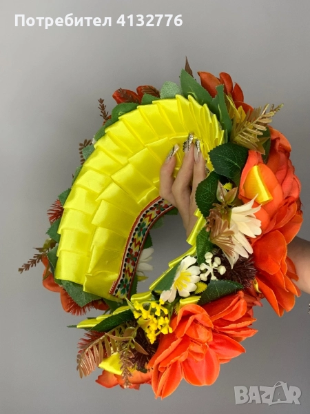 Диадема „Златна есен“ е ръчно изработена. , снимка 1