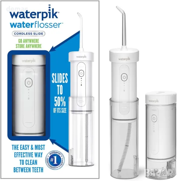 Waterpik безжичен зъбен душ, иригатор за устна кухина, идеален за пътуване, бял, WF-16, снимка 1