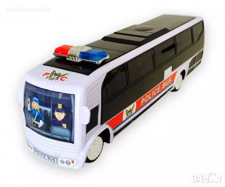 Полицейски автобус играчка със светлини и звук, снимка 1