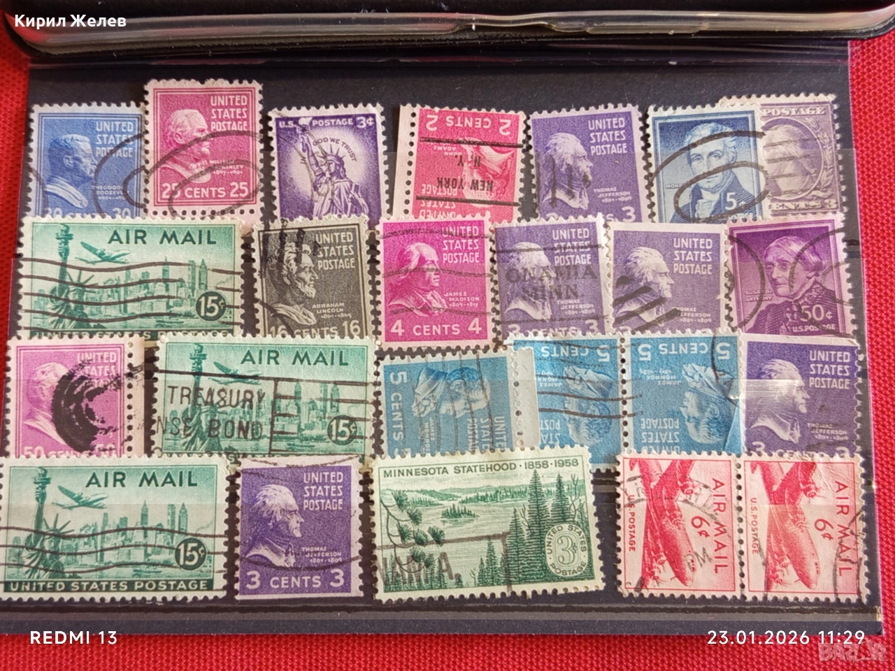 Пощенски марки USA Minnesota Statehood,Treasure savings Bond за КОЛЕКЦИЯ 51942, снимка 1