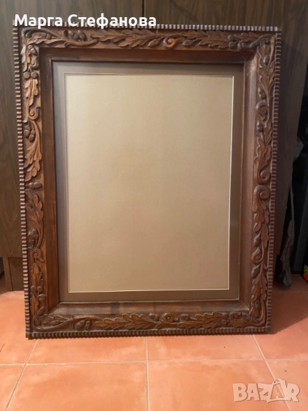 красива дъбова резбована рамка 68/82, снимка 1
