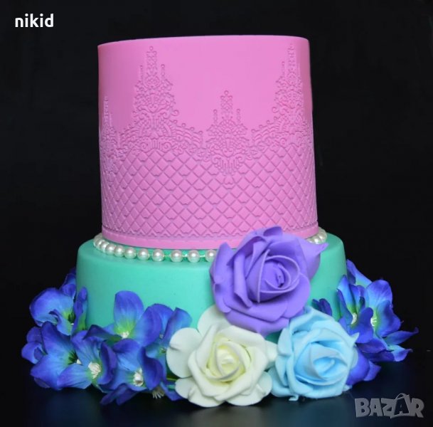 Д8 висулки с мрежа дантела борд силиконов молд форма за украса торта с фондан шоколад гъмпейст, снимка 1